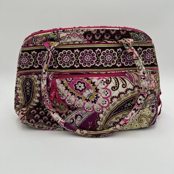 Vera Bradley Bowler Bag + Wallet Very Berry Paisley Retired Floral Pattern Pink - Picture 3 of 13